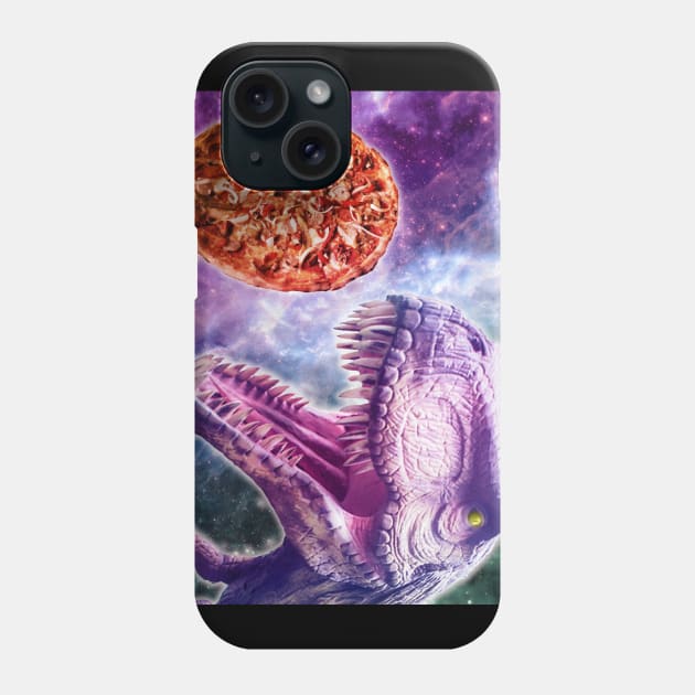 Pizza Dinosaur In Space Phone Case by Random Galaxy