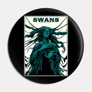 Girl swans Pin
