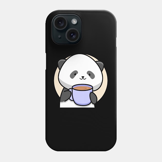 panda and coffee Phone Case by BarnawiMT