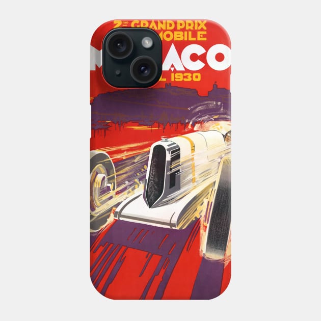 Vintage Travel Poster Monaco Grand Prix Phone Case by vintagetreasure