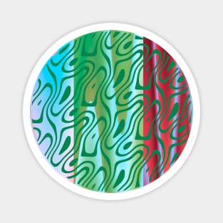 Silhouette Circle Abstract Ripple Green Blue Red Magnet