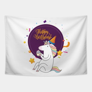 unicorn birthday Tapestry