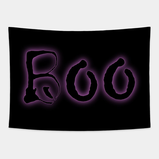 Glowing Purple Neon Boo Tapestry by gkillerb