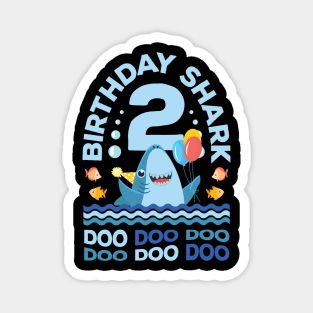 Birthday Shark Doo Doo 2nd Birthday Gift Magnet