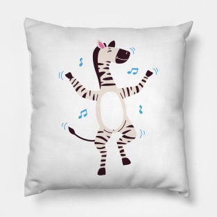 Cute Dancing Zebra Pillow