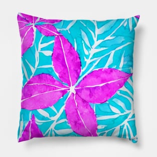 Pink and Teal Floral Pattern Pillow