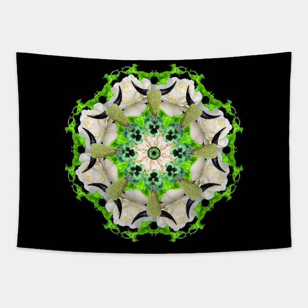 green cows mandala Tapestry by burenkaUA