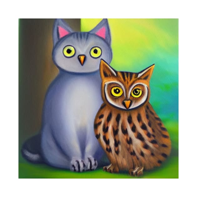 A Cat and An Owl Funny Pet Owner by Trendy-Now