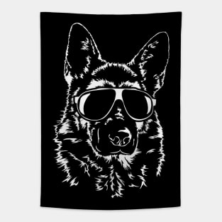 German Shepherd sunglasses cool dog Tapestry