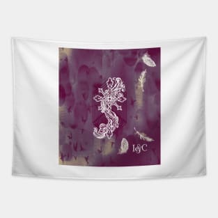 Gothic Cross: purple Tapestry