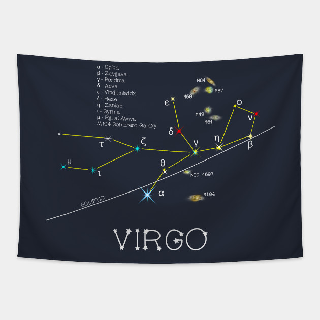 Zodiac Constellation Virgo Virgo Zodiac Tapestry Teepublic