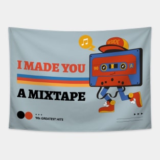 I Made You A Mixtape! Retro Cartoon Tapestry