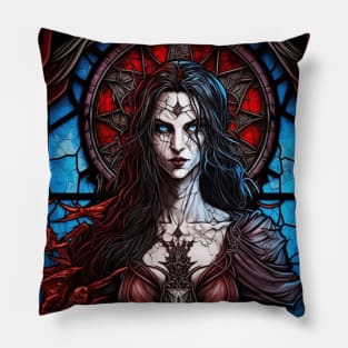 Stained Glass Queen Pillow