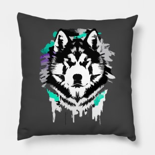 Cool Malamute Sled Hound Artwork Pillow