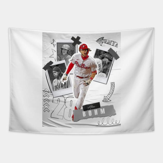 Alec Bohm Baseball Paper Poster Phillies - Alec Bohm - Tapestry