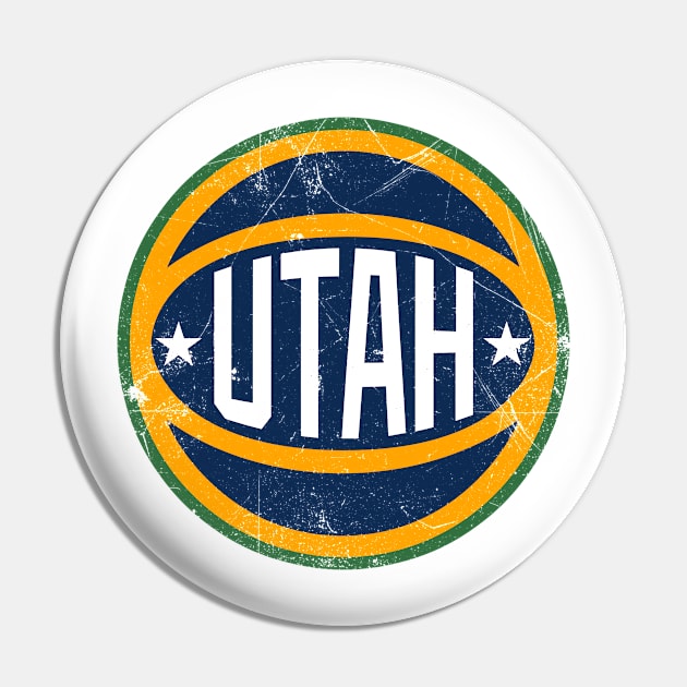 Utah Retro Ball - White Pin by KFig21