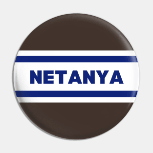 Netanya City in Israel Flag Colors Pin