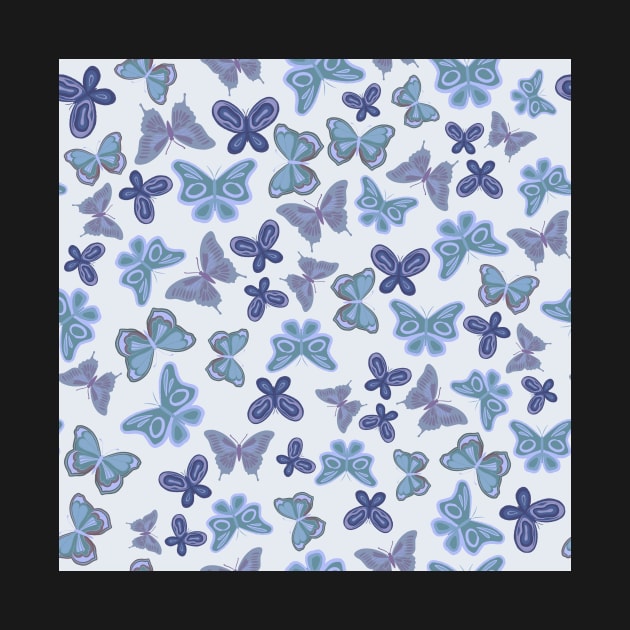 Blue butterfly pattern by cait-shaw