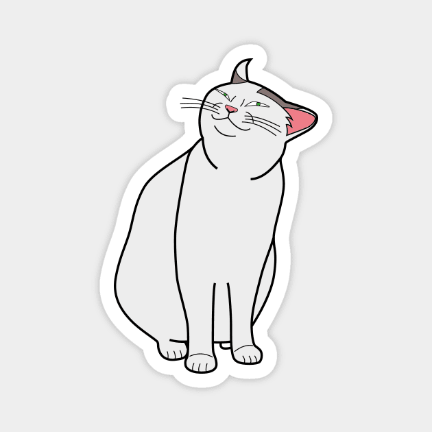 Smug Cat Meme Magnet by Sashen