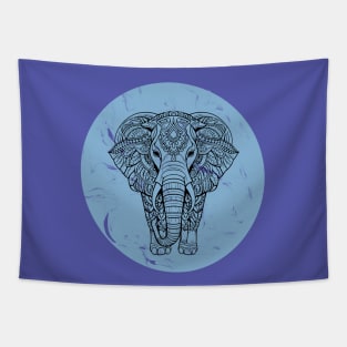 Blue Marble Zen Elephant Tapestry