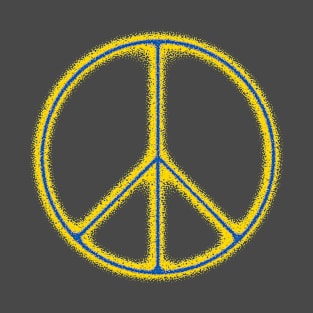 Peace Symbol in Ukraine Flag Colors T-Shirt