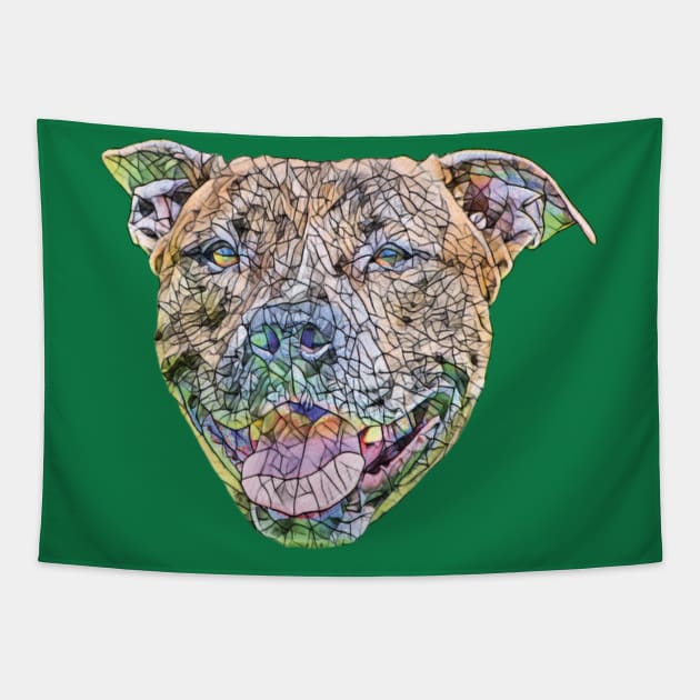 Staffordshire Bull Terrier Face Tapestry by DoggyStyles