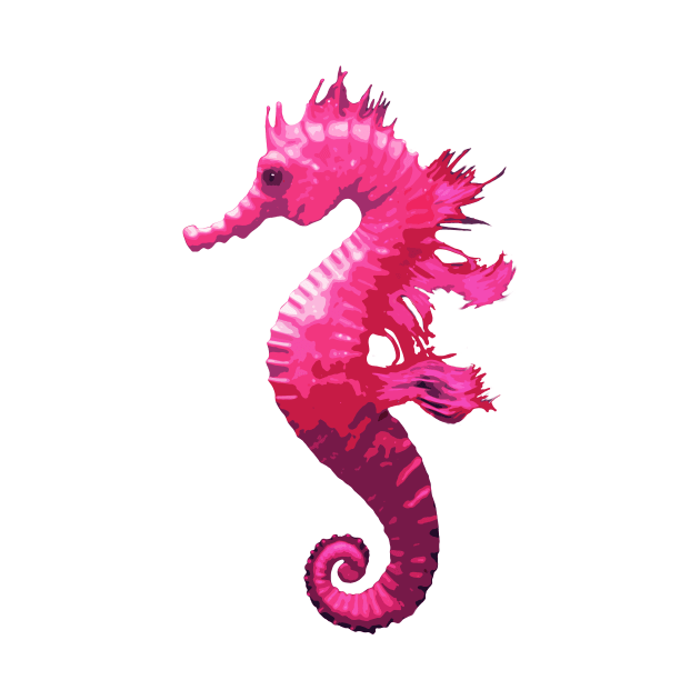 Cute Pink Sea Horse by DavidLoblaw