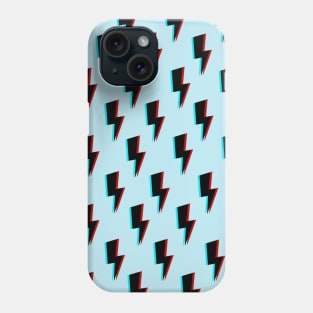 Lightning Bolts- Black on Blue Phone Case