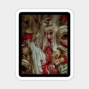 Dolls sinister tea party Magnet