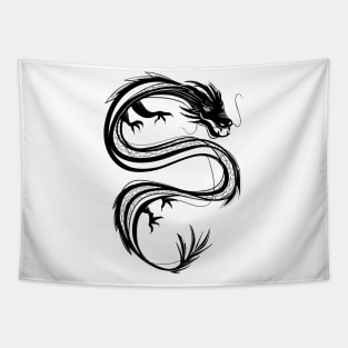 traditional chinese dragon in black Tapestry