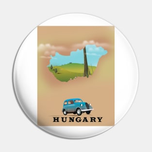 Hungary Map travel poster Pin