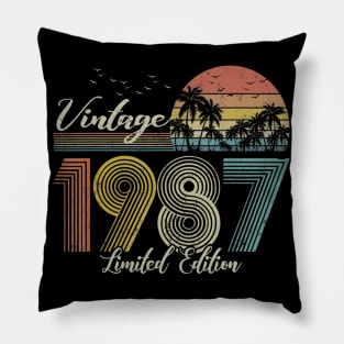 Vintage 1987 Limited Edition Men Women 33 Birthday Pillow