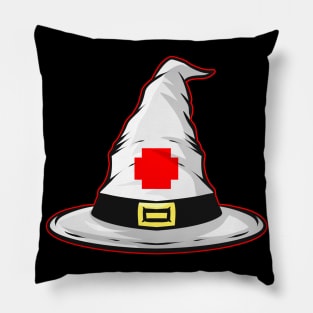 Witch Hat With Cross In Red On It Wonderhealer Halloween Pillow