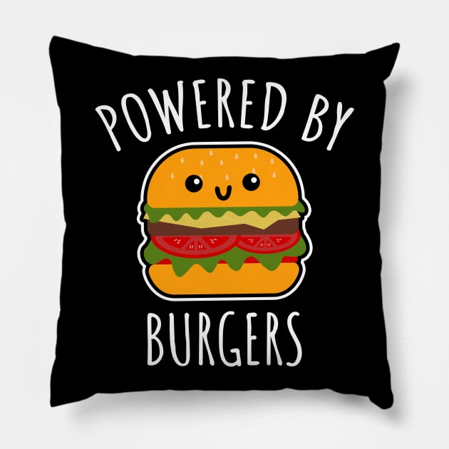 Powered by burgers Pillow by LunaMay