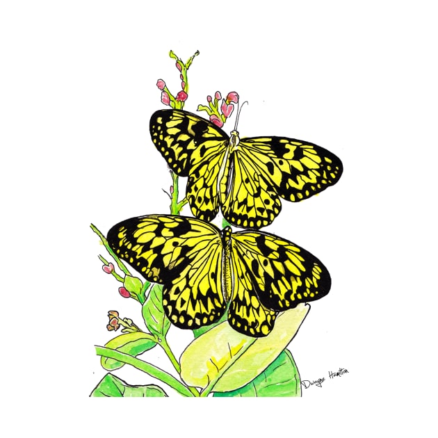 Black & Yellow Butterfly by Dwaynehamiltonartist