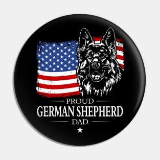 German Shepherd Dad American Flag patriotic dog Pin