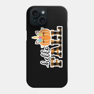 Say Hello Fall with a Unicorn Attitude (Dark bg) Phone Case