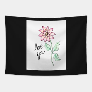 Love You Flower Tapestry