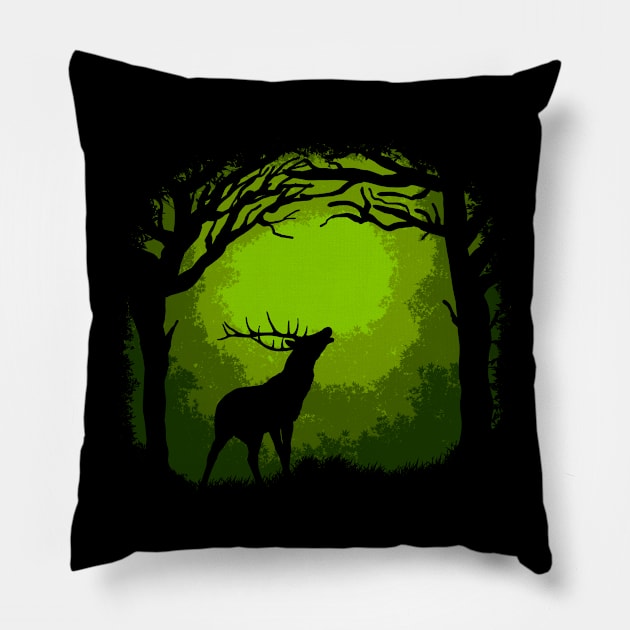 Forest Deer Pillow by nickbeta