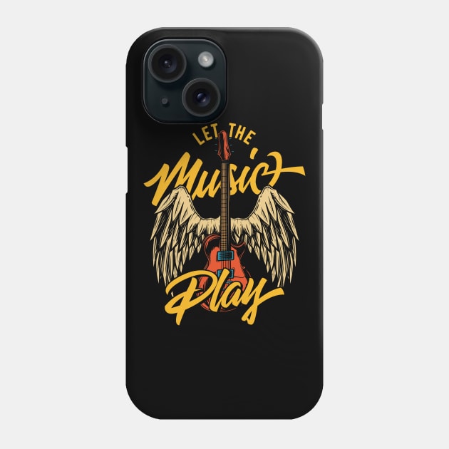 Let The Rock Music Play Phone Case by NineBlack