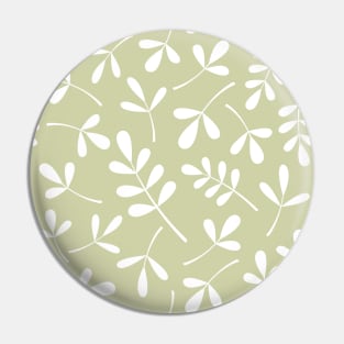 Assorted Leaf Silhouettes White on lime Pin