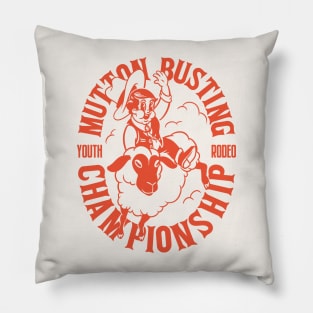 Mutton Busting | Youth Rodeo Mutton Bustin Championship Champ Texas Sheep Riding Future Bull Rider Pillow