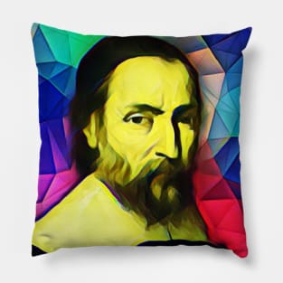 Nicolas Claude Fabri de Peiresc Colourful Portrait | Nicolas Claude Fabri de Peiresc Artwork 7 Pillow