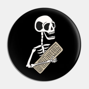 Funny Skeleton with Keyboard Pin