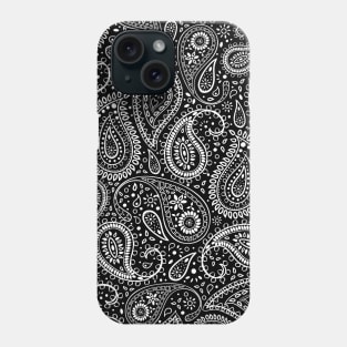 Pretty Bohemian Art Paisley - Black and White Phone Case