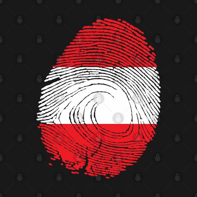 Flag of Austria in fingerprint by A Zee Marketing