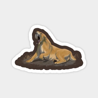 Yawning Smilodon Fatalis Magnet