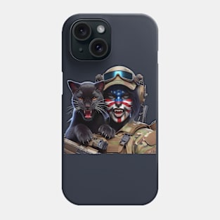 Woman Warrior Panther with Cub by focusln Phone Case