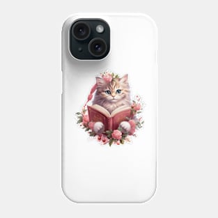 Pink Floral Christmas Kitten Phone Case