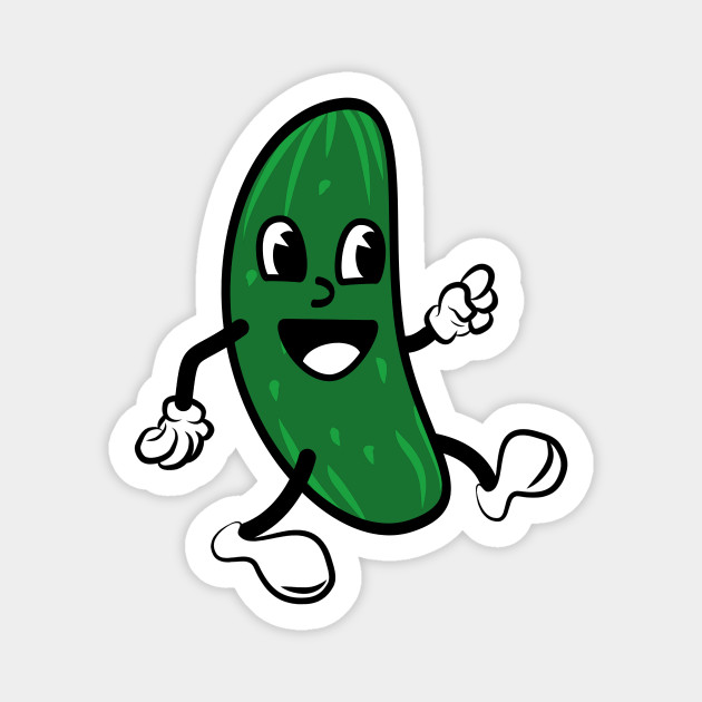 Funny Cartoon Cucumber - Cartoon Vegetables Cucumber - Magnet | TeePublic